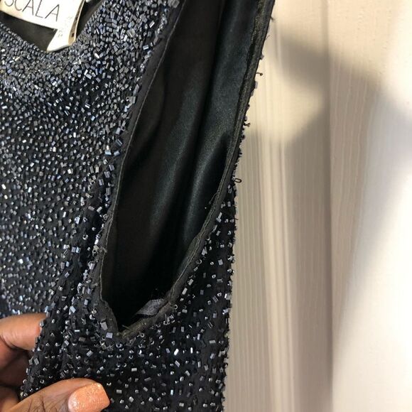 ScalaĀ 100%āsilk black beadedātank top sizeāmedium - Picture 7 of 12